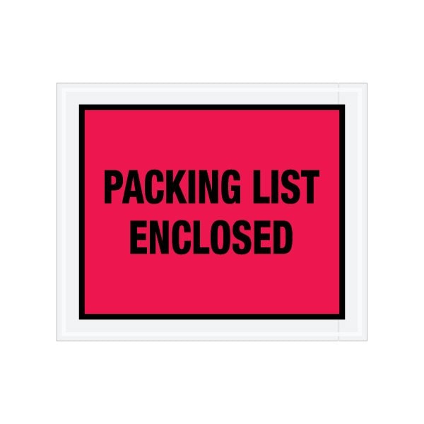 Bsc Preferred 10 x 12'' Red Full-Face ''Packing List Enclosed'' Envelopes, 500PK PL430 - main